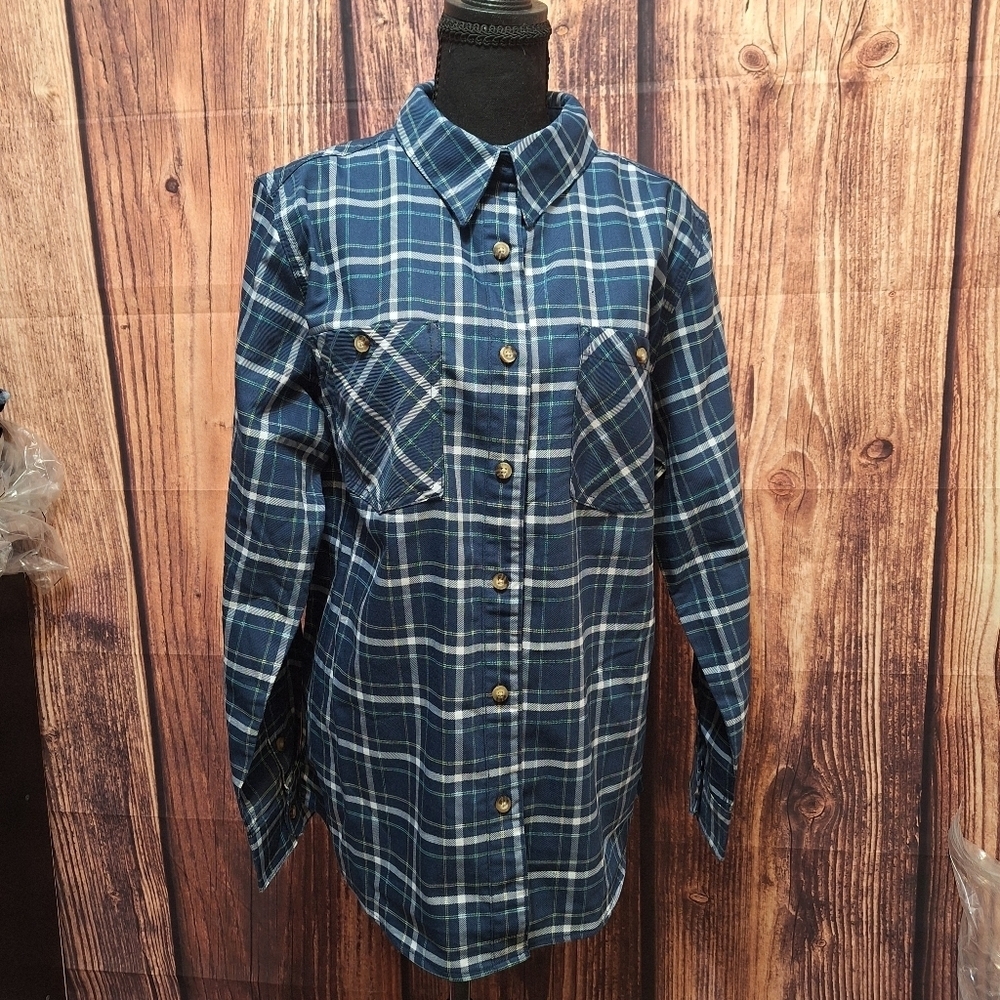 Wrangler Riggs Workwear Button Up Collared Shirt Size Large NWOT!